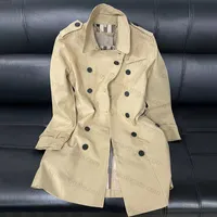 Premiumkvalitet Fashion Women's Trench Coats Jackor för vintermedium och lång kvinnorjacka S-XXL