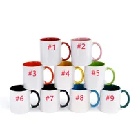 11oz Thermal Transfer Mug Inner Color Coating Mugs DIY Blank Sublimation Ceramic Cups KTS192