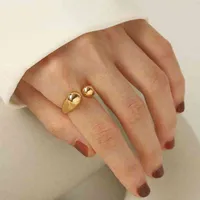 Anéis de designer de vendas a quente Bott Vene Double Open Ring Fashion Gold Plated Acessories