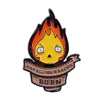 Calcifer Curse Howl Moving Castle Inspired Brooch Pins Enamel Badges Lapel Pin Brooches Jackets Fashion Jewelry Accessories