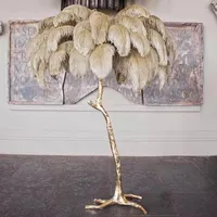 Lampade da pavimento Decorazione nordica Home Sttrich Lampada piuma rame di lusso moderno per soggiorno resina in piedi luminoso fiore