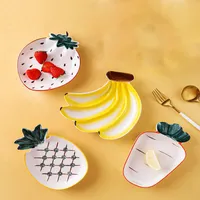 Dishes & Plates Nordic Style Creative Fruit Ceramic Plate Pineapple Banana Shape Dinner Snack Microwave Oven Personalized CuteDishes DishesD