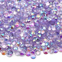 Xulin reçine bedazzler kristal rhinestone şeffaf jöle purple ab non fi fix raund için çivi sanatı dekorasyon200t