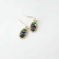 Abalone Shell Drop Earrings Dangles in Gold  Silver