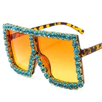 2121 Fashion Big Sunglasses UV400 Oversized Women Female Outdoor Car Sport Luxury Glasses with Shining Crystal PC Lens258v