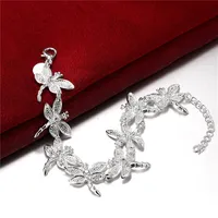 Sterling verzilverde acht Dragonfly Link Chain Bracelet GSSB121 Fashion 925 Silver Plate Sieraden Bracelets239Q