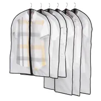 Top Zipper Clothes Hanging Garment Dress Clothes Suit Coat Dust Cover Home Storage Bag Pouch Case Organizer Wardrobe Hanging-Clothing