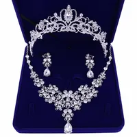 Bridal Tiaras Hair Necklace Earrings Accessories Wedding Jewelry Sets Cheap Fashion Style Bride Hair Dress305M