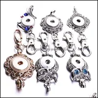 Noosa Snap Button Jewelry Gufo Keins Cains Crystal 18mm Portachiavi Anelli Cordino Portachiavi per le donne Consegna a goccia 2021 D36UF