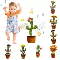 55%off Dancing Talking Singing cactus Stuffed Plush Toy Electronic with song potted Early Education toys For kids Funny-toy USB ch214x