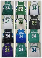 2022 New Men Basketball Giannis antetokounmpo Jersey 34 Khris Middleton 22 Treasable Edition Conned City All Titched Basketball Courmeys Green