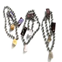 21SS Fashion Jewelry Raf Simons Hochwertiges natürliches Kristall Anhänger Thorn Halskette Colarmbone Kette Personalisierte Männer und W2614