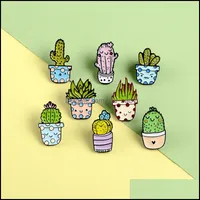 Pins Brooches Jewelry Fashion Cartoon Lovely Botany Brooch For Women Men Cactus Flowerpot Originality Badge Pin Drop Oil 1 8Hy L2B Delivery