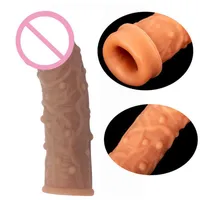 Artículos de masaje reutilizable silicona grande gran grano manga polla extensor de polla ampliación extensión juguetes sexuales para hombres gay 279s