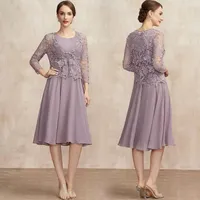 New Purple Elegant Mother Of The Bride Dresses 2022 Lace Appliques Chiffon Party Gown vestidos para bodas mujer invitada
