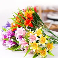 Dekoracyjne kwiaty wieńce 33 cm Rainbow Rayon duży bukiet lilii sztuczna biżuteria