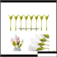 Tabela serwetek Dom Tekstyles Garden Drop dostawa 2021 Creative Plastic Bloom Green Twist Buds Flower Pole serviette Holders Dquhn Mikpw