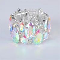 Fashion marquise Crystal Cuff Bracelets Bangles Big Stretch Bngle