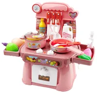キッチンおもちゃ模様シェフライトミュージックレスポーク料理レネーウェアセットセーフかわいい子供女の子おもちゃギフト楽しいゲームGYH 220420