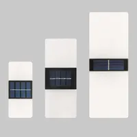 Solar Wall Lights Outdoor Waterproof 12LED Acrylic Garden Decorative Up and Down Warm white light
