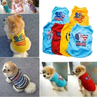 여름 개 옷 귀여운 인쇄용 강아지 고양이 조끼 치와와 퍼그 스포츠 셔츠 애완 동물 티셔츠면 의류 개 의상