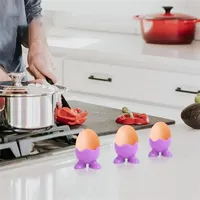 Sublimatie Ei Tools Siliconen Eggs Cup Houders Gekleurde Zachte Creatieve Serveerbekers voor Woonkamer Silicones Egg Steamer Home Keuken