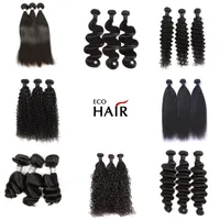 28 30 32 34 Inch Brazilian Deep Wave 3 4 Bundles Kinky Curly Water Body Loose Wave Straight Weave Human Hair Extensions