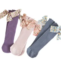 Kids Socks Girls Knit Knee High Baby Accessories Leg Warmers Children Clothes Cotton Long Spring Autumn Flower Bow Children'S Korean Lace Stockings E1650