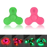 Rechargeable LED Fidget Toys EDC Focus Stress Reducer Relief Toy for Kids Adults High Speed BT Speaker Portable Spinner Toys258R