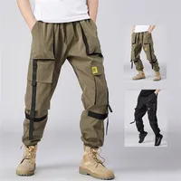 Extfination 2020 Многократные грузовые брюки Мужчина Хип-хоп уличная одежда ленты бегунов брюки.