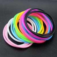 Whole lot 100PCS Neon Fluorescent Luminous Bracelets Wristband Rubber Bands Unisex Bangles Glow Bracelets Friendship Wristband301m