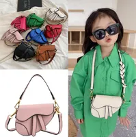 Pu leather children saddle bags fashion mini baby print handbag casual small crossbody purse