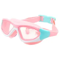 HD Boys' and Girls' Anti Fog Swimming Glasses Large Frame Goggles Comfortable Silicone One-piece Earplugs