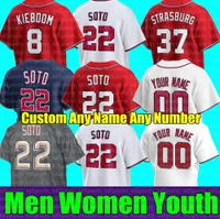 2022 Nowe Mężczyźni Kobiety Młodzież Baseball Jersey Howie Kendrick Max Scherzer Juan Soto Washington Victor Robles Ryan Nationals Zimmerman Stephen Strasburg Turner