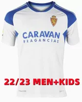 22 23 Real Zaragoza Fran Gamez piłkarski koszulki zapapater 2022 2023 Pombo Shinji Kagawa Football Shirts Guti Javi Ros Kids L. Suarez Home Men Kit Camiseta de Futbol