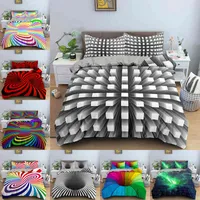 3D Bettbedeckung Set Psychedelic Digital Printing Twin Bedding Quilt mit Reißverschluss Queen King Size Tröster s