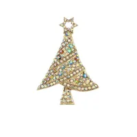 30 st/mycket anpassade broscher Fashion Gold Plated Rhinestone Christmas Tree Pin For Xmas Gift/Decoration