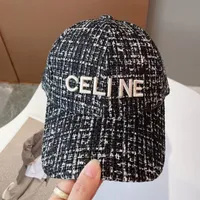 디자이너 Ball Celins Caps Celins Arc de Triomphe 편지 자수 오리 혀 모자 여름 새로운 빈티지 짠 트위드 야구 모자 남자와 Wome