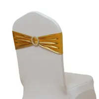 Hotel banquet celebration wedding elastic chair cover Sashes bronzing bandage decorative bow back flower