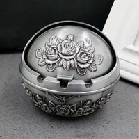 Nice Creative Retro Ashtray Home Office Covered Gift Souvenir Ashtray Rose Flower Ashtrays Spherical Ornaments Creative Crafts2485