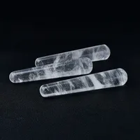 110 mm Guasha smelten massage Clear Quartz Massager Crystal Healing Yoni Wand