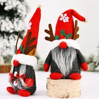 Christmas Decorations Creative Antlers Dwarf Ornaments Fabric Faceless Doll Forest Old Man Chriastmas Decoration Navidad 2022 GiftChristmas