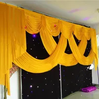 Vendre la vente de rideaux de mariage de 20 pieds Swags Party Stage Wedding Decorative Fteard Curtain Swags Drapes Ice Silk Wedding Decoration205J