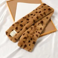 Scarves Sweet Cute Solid Color Simple Outdoor Windproof Korean Wraps Leopard Pattern Comfortable Neckerchief Women Cross ScarfScarves