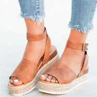 Large size women's sandals wedge shoes women's sandals summer high heels 2019 flip-flops women's sandals 35-432072