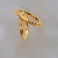 Anneaux de mariage en acier inoxydable givré mince fine dames accessoires d'anneau de couleur or