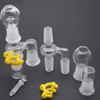 Glass Oil Reclaimer Kit with 90 Degree Joint 18mm Male Joint with Female Dome Come with Keck Clip Glass nail for Glass bong Ash Catcher