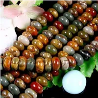 5x8 mm wielokolorowy Picasso Jasper Cleate Rondelle Loose Lose Beads 15 '' Strand