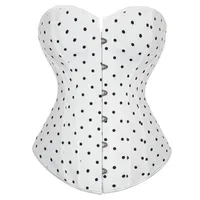 bustiers corsets امرأة مثيرة للمللى أبيض البولكا نقطة النقطة بدون حمال