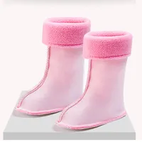 Athletic & Outdoor Water Shoes For Baby Girl Boy Waterproof Cute Rain Boots Kids PVC Rubber With Removable VelvetAthletic